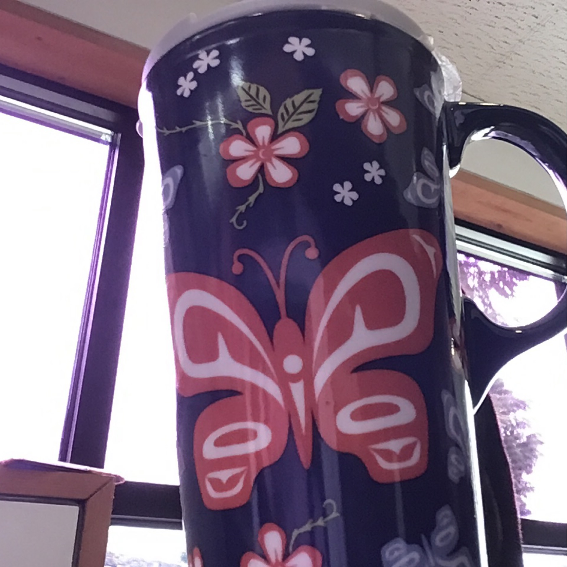 Mug- Butterfly and Wild Rose (ceramic)