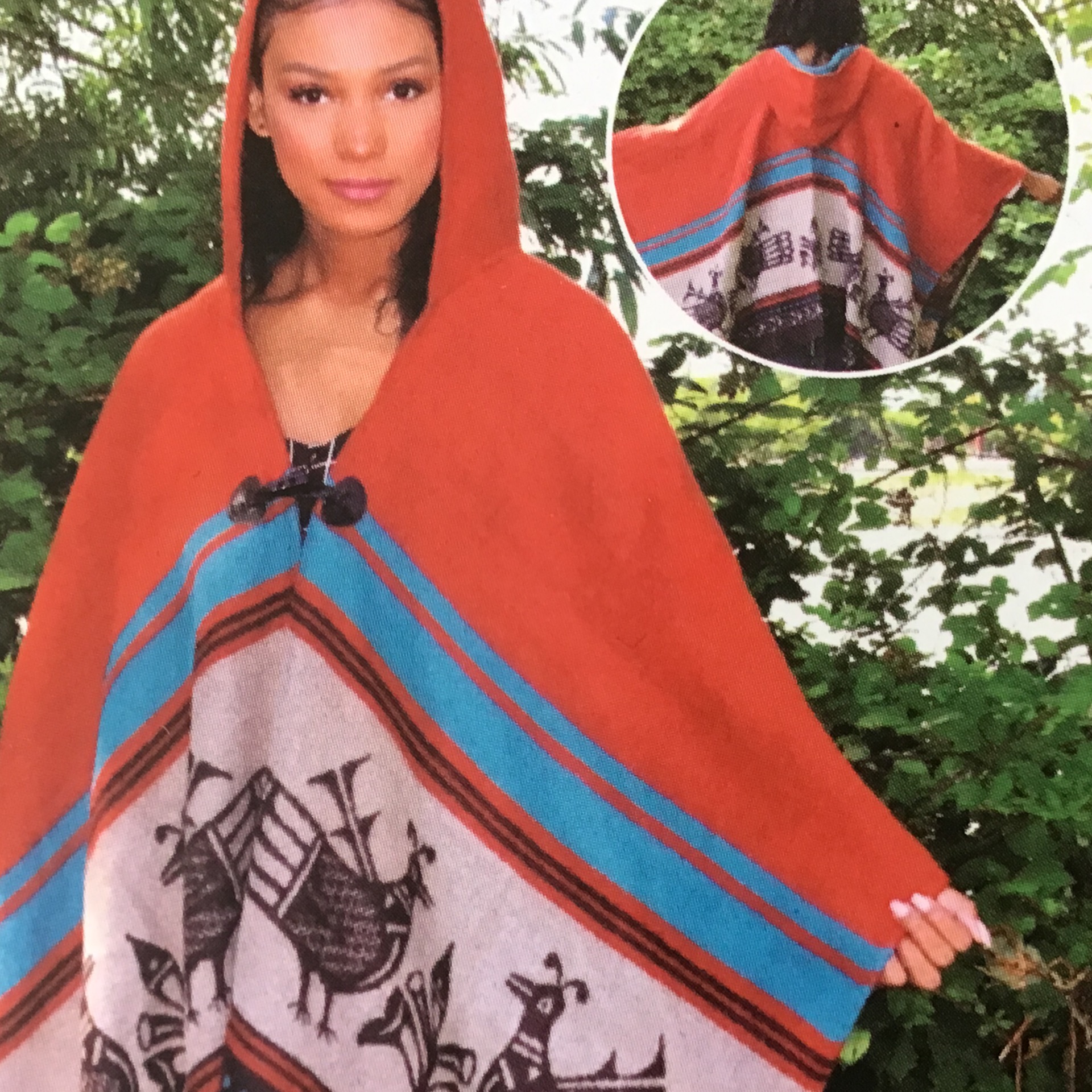 Hooded fashion wrap ancestral spirits