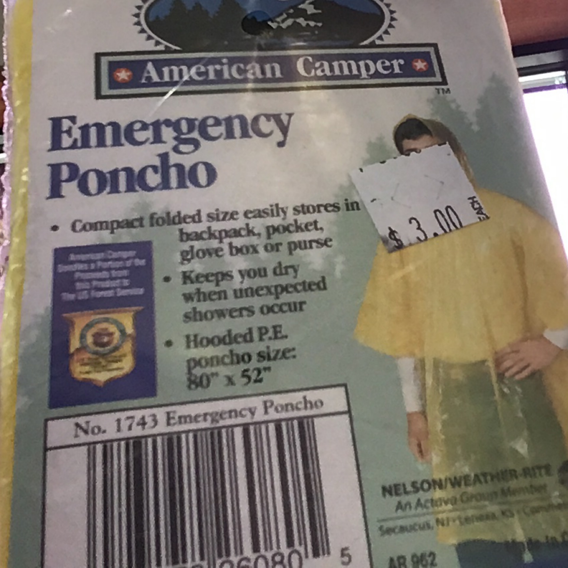 Emergency Poncho (orange/blue/yellow)