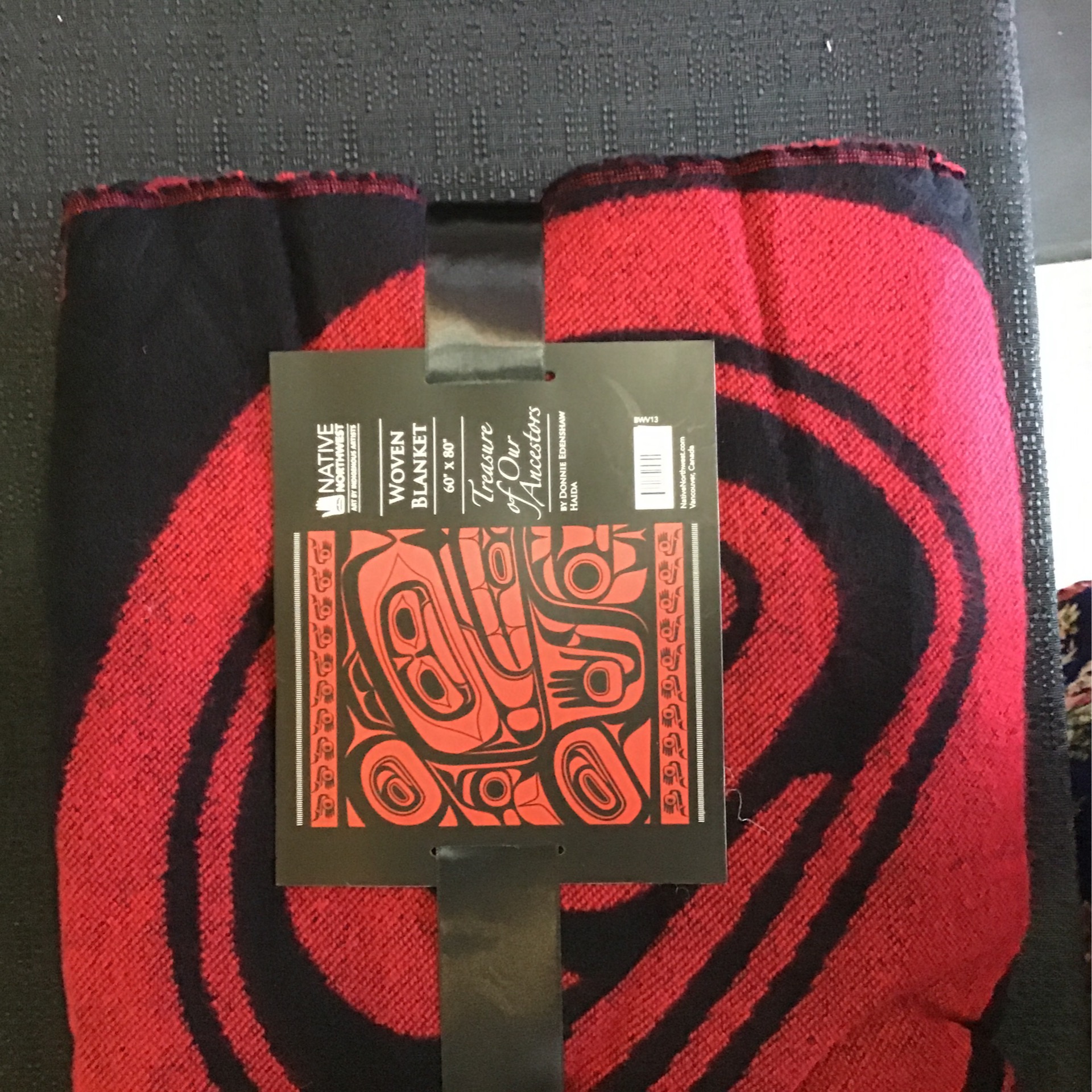 Woven Blanket treasurer of our ancestors red black