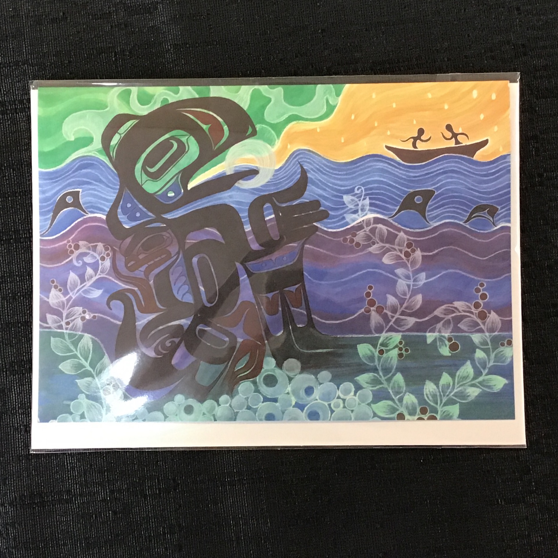 Raven and the Fisherman greeting card