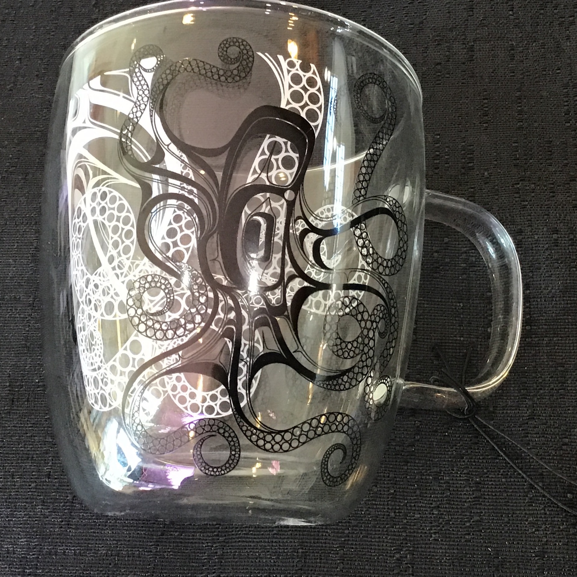 Octopus Mug (12 oz double walled glass mug)