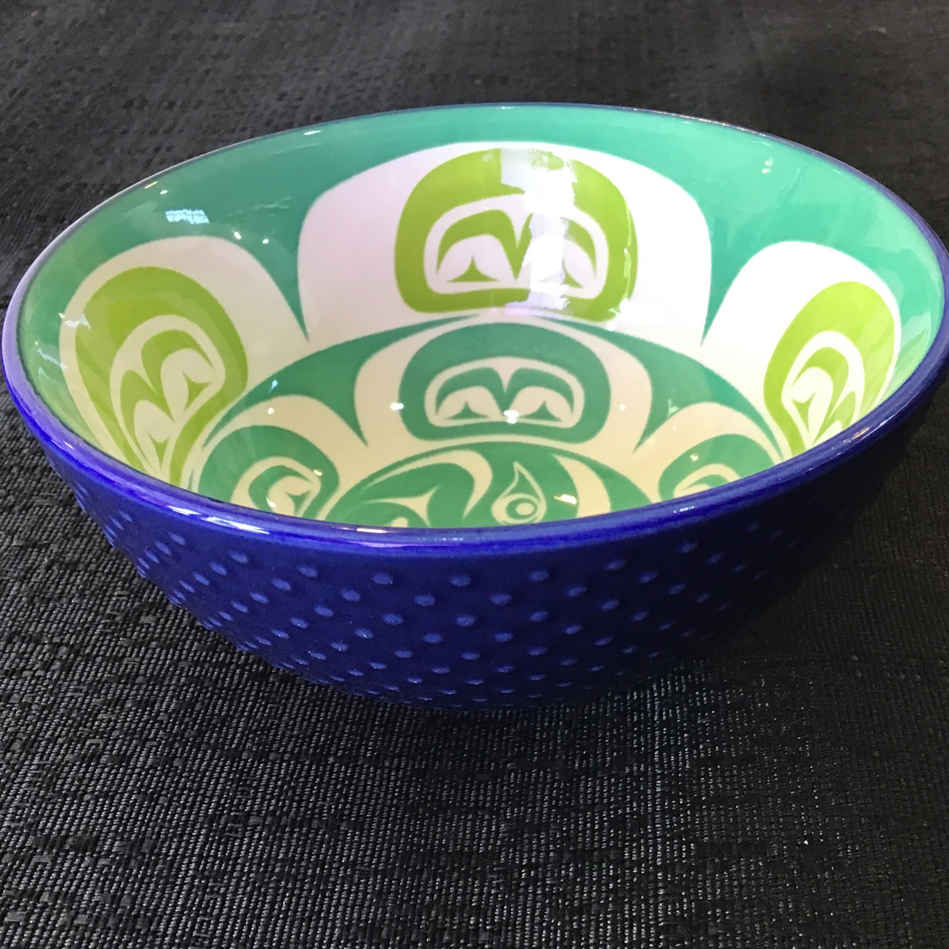 Porcelain Art Bowl green and blue