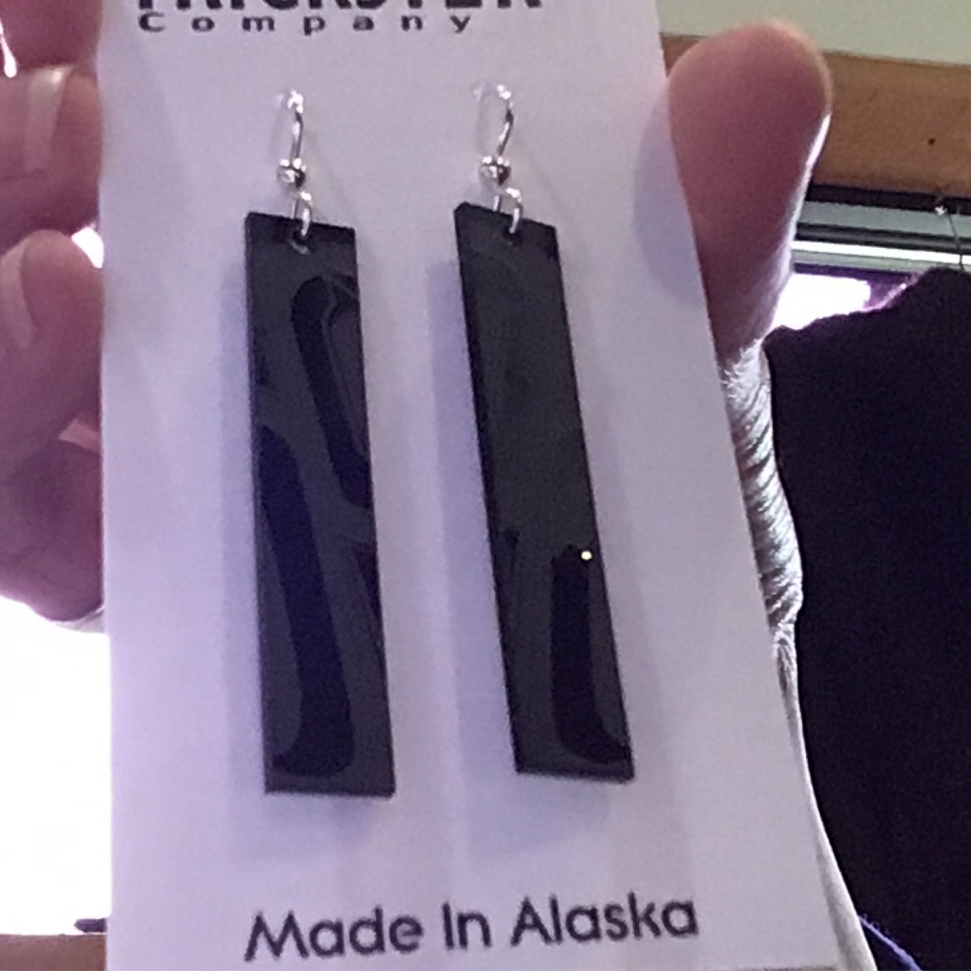 Bar Earrings - Acrylic (black)